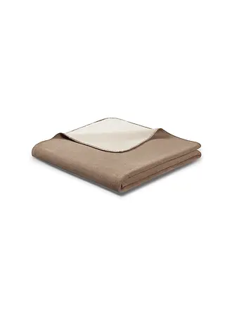 BIEDERLACK | Wohndecke - Plaid 150x200cm UNI DOUBLEFACE Feige Taupe | camel